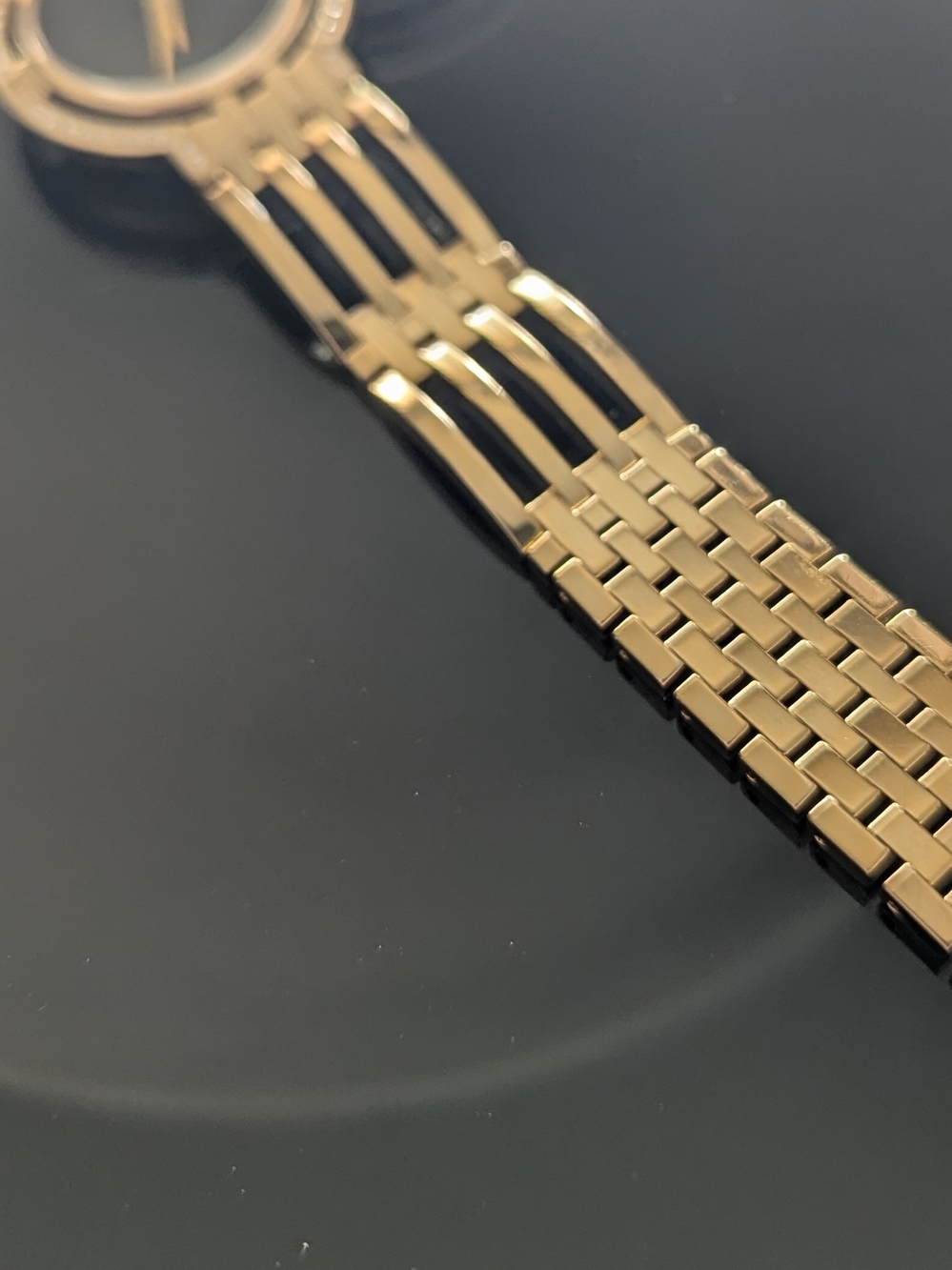 Movado Watch Women’s Gold Black Dial Diamond Bracelet $2795 - Picture 4 of 16